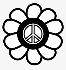 There's also a printable version in my etsy store. Peace Sign Black And White Kid Clipart Cute Easy Flowers Coloring Pages Hd Png Download Kindpng