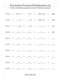 Multiplication Properties Worksheets 5th Grade 91 Math Worksheet Distri In 2020 Multiplication Worksheets Distributive Property Distributive Property Of Multiplication