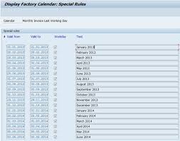 Calendar In Sap