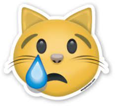 Crying Cat Face Emojistickers Com Cat Emoji Cat Face Emoji Drawing
