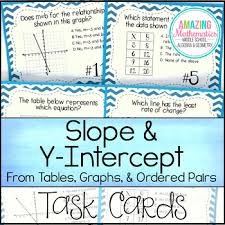 Slope And Y Intercept Activity Task Cards Distance Learning Ready Task Cards School Algebra High School Algebra