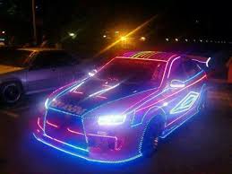 Christmas Car Lights Neon Car Car Headlights Super Cars