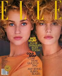 Cover: For Michelle (left) and Lisa, 1987 looks just peachy. Models:  @MichelleEabry and @LisaKauffmann is wearing cashmere pullovers from  Crimson, Paris. @Gilles_Bensimon For @ELLEUSA January 1987 Hair: Hélène  Bérard @HeleneBerard2 for ...