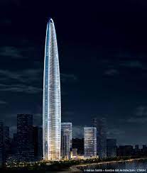 Original plans called for a 2087 ft tall building, but it was redesigned so its height does not exceed 500 meters above sea level during construction. Wuhan Greenland Center The Skyscraper Center