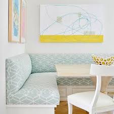 We liked that you can flip the cushion. Blue Trellis Dining Banquette Seat Cushions Design Ideas