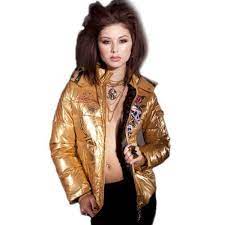 Ed Hardy Womens Skull Roses Puffer Jacket Gold Ed Hardy 59 00 Outfit Accessories Jackets Puffer Jackets