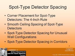 Smoke detection devices have an individual coverage of a 7.5m radius, while the figure is 5.3m for heat detection devices. Fire Detector Placement Ppt Video Online Download