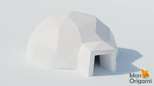 Vous pouvez imprimer sur la couleur de votre choix en privilégiant du papier assez épais, 210g, cest parfait! Igloo Mon Origami Vente De Patrons D Origami 3d