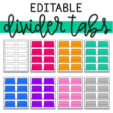 I did submit a request to staples, but really wanted to organize everything before monday. Binder Tabs Editable Worksheets Teaching Resources Tpt