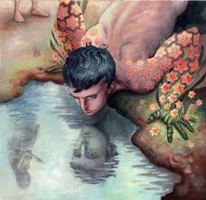 An Artist S Depiction Of Narcissus Falling For His Own Reflection In Greek Myth Art Illustration Art Narcissus