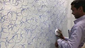 This painting technique portrayed the look of a paint that is about to melt down to the wall. Wall Painting Texture Design Samples Asian Royal Play Paint Ideas India Youtube