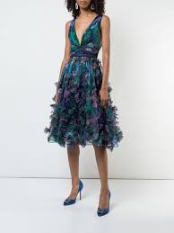 Marchesa Notte Floral Appliqued Midi Dress Dresses Ethereal Dress Nice Dresses