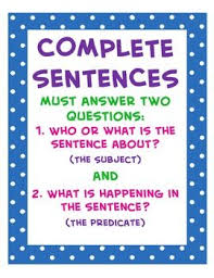 Complete Sentences Lessons Tes Teach