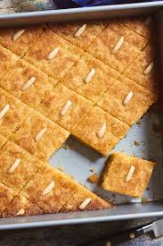 Namoura Syrup Soaked Semolina Cake Recipe Recipe Semolina Cake Semolina Semolina Cake Recipe