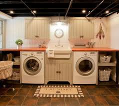A basement laundry room needs a floor drain to handle overflows or leaks and an exterior wall location so you can vent the dryer to the outdoors. 27 Stylish Basement Laundry Room Ideas For Your House Remodel Or Move