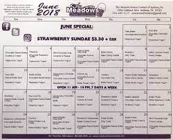 Find 3 listings related to meadows ice cream flavor of the day in monroeville on yp.com. The Meadows Of Indiana Pa On Twitter June Flavor Calendar June Flavor Calendar Meadowsfrozencustard