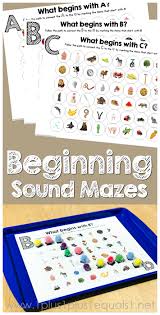 If you'd like to make the pages reusable, laminate them (we. Beginning Sound Mazes A B C Free 1 1 1 1