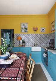 In this renovated edwardian semi rich blue kitchen cabinets add a contemporary touch to the heart of the home. 25 Catchy And Bold Blue And Yellow Kitchens Digsdigs