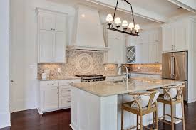 kitchen with hex tile backsplash