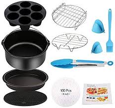 Air Fryer Accessories 11pcs For Phillips Ultrean Ninja Vremi Air Fryer Fit All 3 7qt 4 0 5 8qt Power Deep Hot Air Fryer Air Fryer Fryer Accessories Pan Pizza