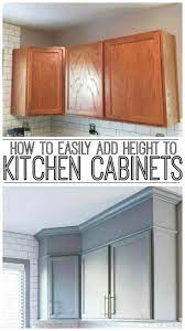 I still would have done this project even with the taller cabinets. How To Easily Add Height To Your Kitchen Cabinets Inspiration For Moms