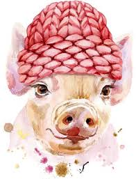 She is such a sweet character, she is hefty, plump and large, a wonderful treasure. Cute Piggy In A Knitted Hat Pig For T Shirt Graphics Watercolor Stock Photo Picture And Royalty Free Image Image 142721483