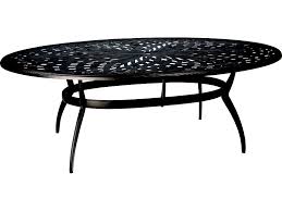 Rated 4.5 out of 5 stars. Woodard Apollo Cast Aluminum 84 W X 48 D Oval Dining Table With Umbrella Hole Wr7u84bt