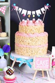 Birthday Rice Krispie Treats Sprinkles With Sweet Treats And Desserts Birthday Party Ideas Photo 19 Of 25 Rice Krispie Treats Birthday Rice Krispie Treats Cake Cake