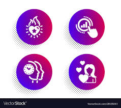 Graph Chart Heart Flame And Time Management Icons