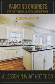 Also design wise, as an interior designer, i would have suggested leaving the faux wood top and paint the cabinets light. Painting Cabinets With Rust Oleum Cabinet Transformations