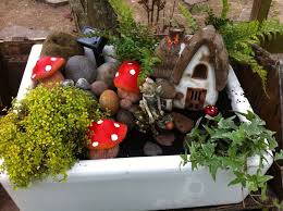 A Homemade Pressie For My Mum Using An Old Belfast Sink Her Very Own Fairy Garden X Belfast Sink Belfast Sink Planter Belfast Sink Garden