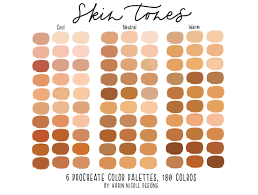 Color palette for vector peoples in eps format. Skin Tone Hex Chart