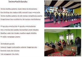Lagu guruku tersayang bercerita tentang isi hati dari murid untuk sang guru yang sudah mengajarinya banyak hal. Tangan Dingin Maestro Min 1 Banyumas Lahirkan Lagu Baru