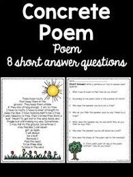Concrete Poem Example And Reading Comprehension Worksheet Poetry Concrete Poem Examples Concrete Poem Poetry Comprehension