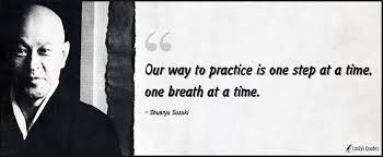 Our Way To Practice Is One Step At A Time One Breath At A Time Popular Inspirational Quotes At Emilysquotes