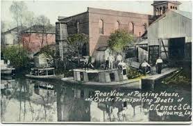 Vintage Picture Postcard Houma Louisiana Rear View Of Packing House And Oyster Transporting Boats Of C Cenac And Co Houma Picture Postcards Terrebonne