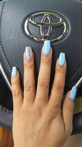 Add some sweet sparkles to a soft pink manicure. Top 50 Gel Nails Ideas Of 2020 To Try Them Beauty Home In 2021 Blue Glitter Nails Silver Nails Baby Blue Nails