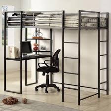 Metal Twin Size Bed With Work Station Black Loft Bunk Beds Loft Bed Frame Loft Bed