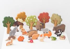 Wooden Toy Animals Baby Woodland Animals Figurines Etsy Wooden Animal Toys Wooden Animals Pet Toys