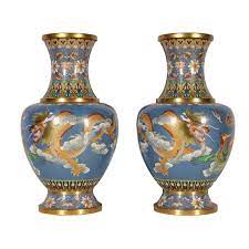In the period titled 'jingtai' during the ming dynasty. Pair Of Cloisonne Vases Made In China 20th Century Oggettistica Bottega Del 900 Dimanoinmano It