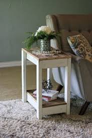 White Combo End Table Etsy Table Decor Living Room Wood Furniture Diy Rustic End Tables