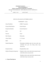 Halaman ini memuat materi matematika sma kurikulum 2013 revisi (peminatan). Contoh Rpp Matematika Smk