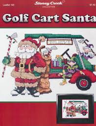 Golf counted cross stitch patterns. Golf Cart Santa Counted Cross Stitch Pattern