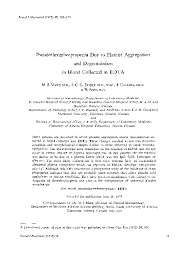 Maybe you would like to learn more about one of these? Pdf Pseudothrombocytopenia Due To Platelet Aggregation And Degranulation In Blood Collected In Edta Jack Hally Academia Edu