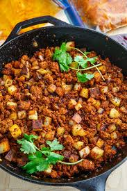 Crispy Fried Chorizo And Potatoes Recipe Chorizo And Potato Chorizo Recipes Dinner Pork Sausage Recipes
