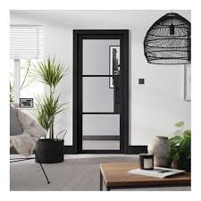 Glazed internal doors are available in a wide range of styles and. Internal Black Primed Plus Tribeca 3l Clear Glass Door