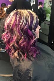 Dark & light honey blonde hair. Purple Blonde Magenta Pinwheel Britanynicolesalon Pinwheel Hair Color Magenta Hair Pretty Hair Color