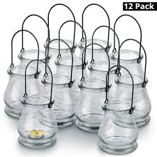 1,597 hanging outdoor candle holder products are offered for sale by suppliers on alibaba.com, of which glass & crystal vases accounts for 1%. Belle Vous Tea Light Candle Holders 12 Pack 10x8 3cm Transparent Hanging Glass Lantern With Metal Handle Indoor And Outdoor Candle Lanterns Holder For Wedding Parties Home Garden Buy Online In