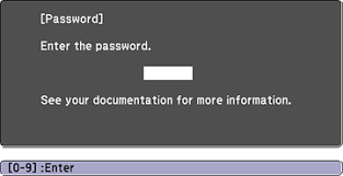 To lock all buttons except the power button, select partial lock. Entering A Password To Use The Projector