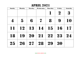 Free printable april 2021 calendar. April 2021 Printable Calendar Free Download Monthly Calendar Templates